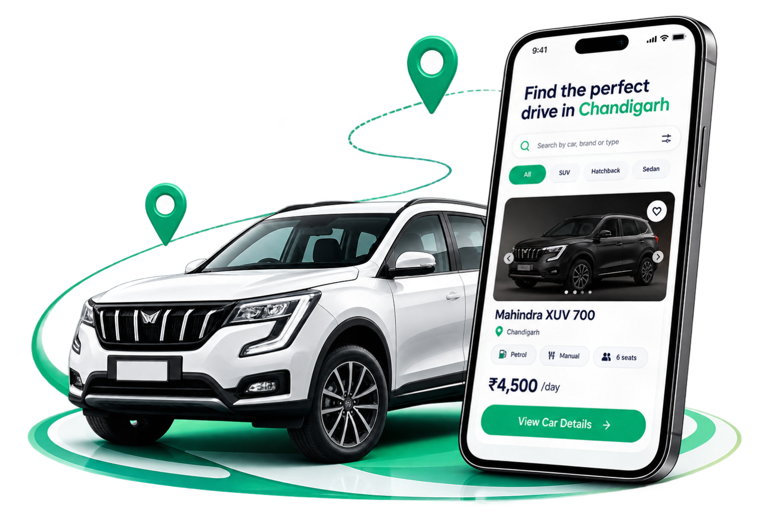 BookMeDrive app preview — rent out your car for self-drive in Kharar